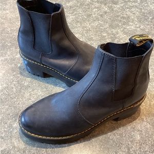 Dr. Martens Rometty Black Leather  Boot Woman Sz 11 US Platform Heel Ankle